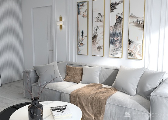 Small modern/luxury living room Design Rendering