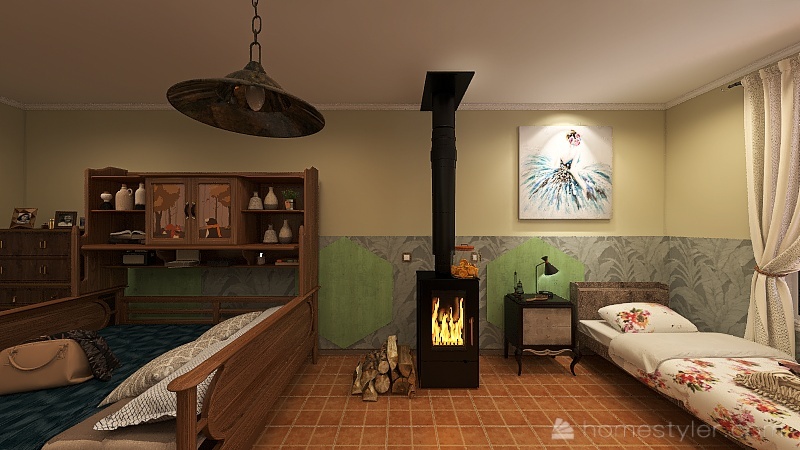 room Otto Edith e Margot / stanza Anna e Fritz Pfeffer 3d design renderings