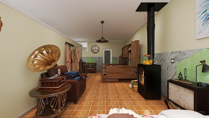 room Otto Edith e Margot / stanza Anna e Fritz Pfeffer 3d design renderings