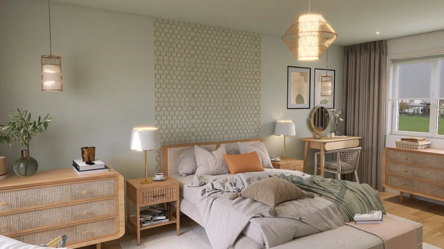 Nathalie's Bali Bedroom 3d design renderings