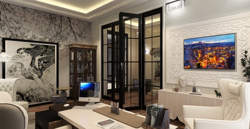 Library-cabinet 3d design renderings