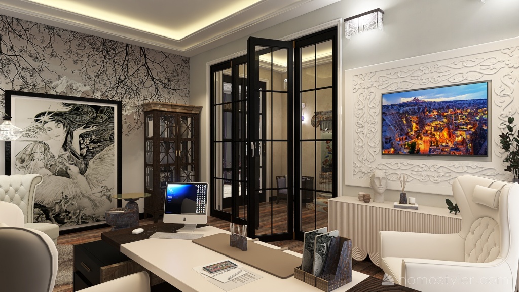 Library-cabinet 3d design renderings