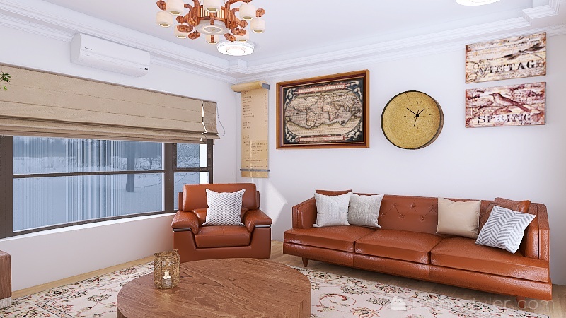 rustic living room 3d design renderings