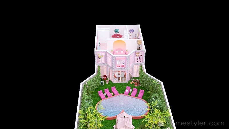 never too much pink!! two story house 3d design picture 329.16