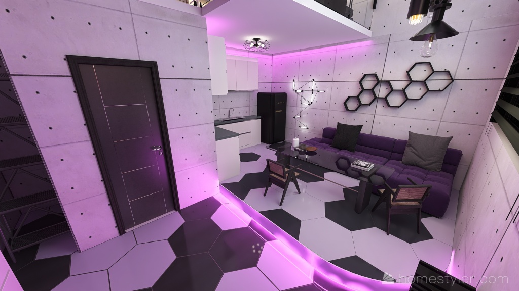 #MiniLoftContest Cyberpunk apartment 3d design renderings