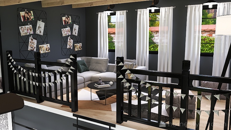 Twin Teenage Bedroom with Loft Design 3d design renderings