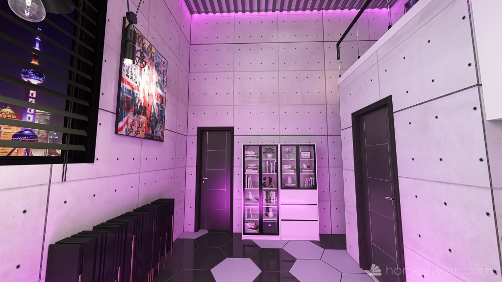 #MiniLoftContest Cyberpunk apartment 3d design renderings