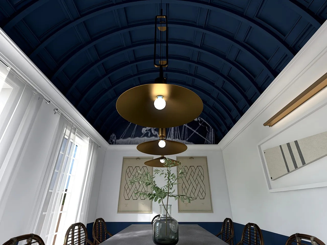 Nautical Dining Room 3d design renderings