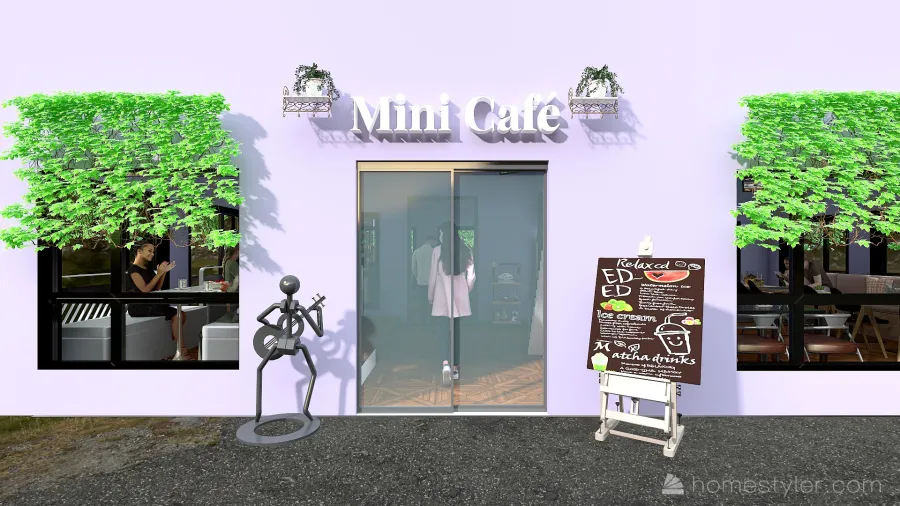 #MiniLoftContest- Mini Café 3d design renderings