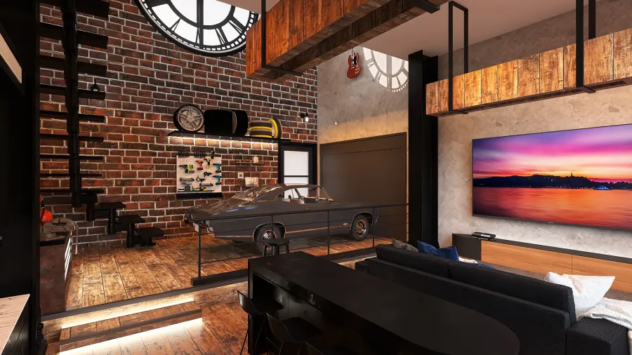 #MiniLoftContest- Garage Loft 3d design renderings