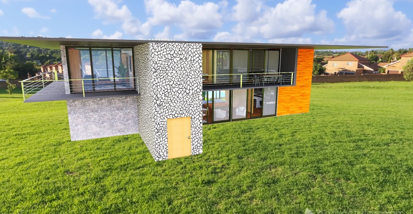 casa moderna de campo 3d design renderings