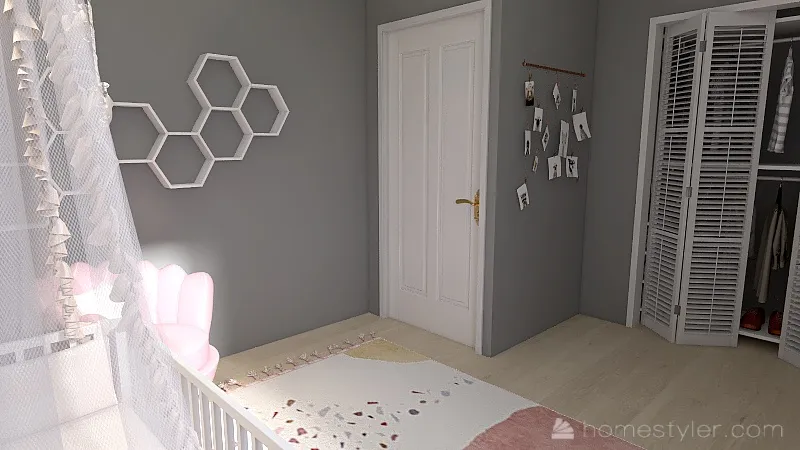 Baby Girl Room 3d design renderings