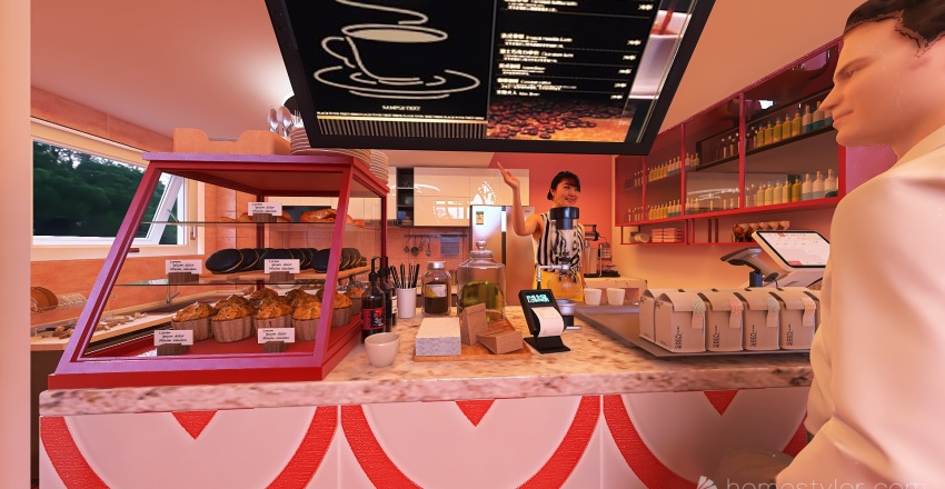 #MiniLoftContest-Heart Cafe 3d design renderings