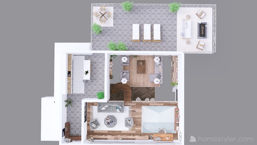A loft apartment with a view 3d design picture 336.55