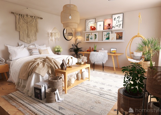 #MiniLoftContest BohoChic Bedroom Design Rendering