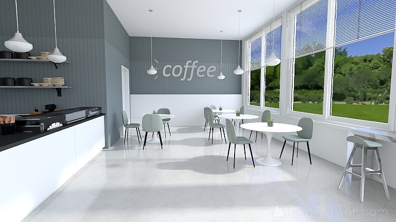 Cafeteria 3d design renderings