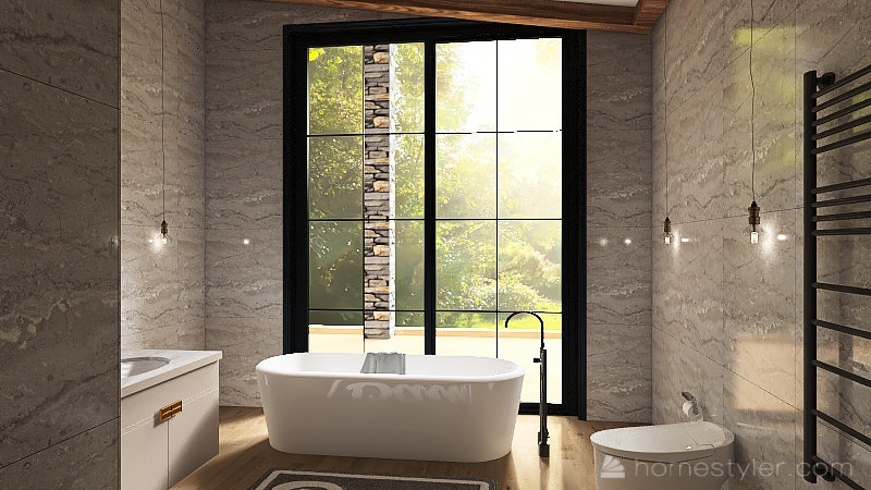 Farmhouse Master Bathroom 3d design renderings