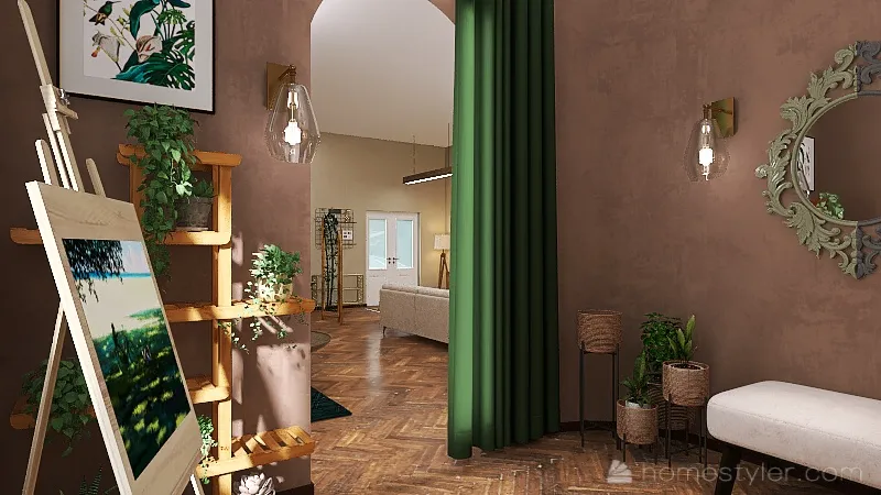 Bedroom/Meditation Room 3d design renderings