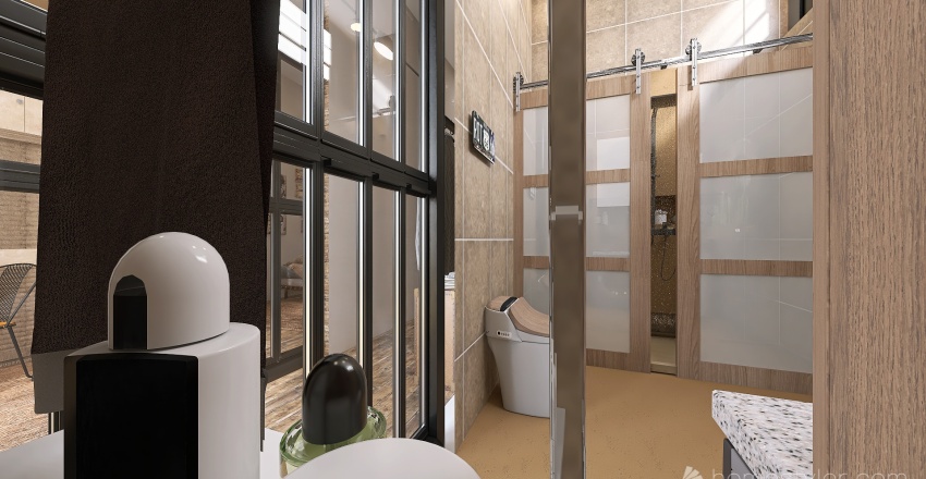 Rustic Bathroom 3d design renderings