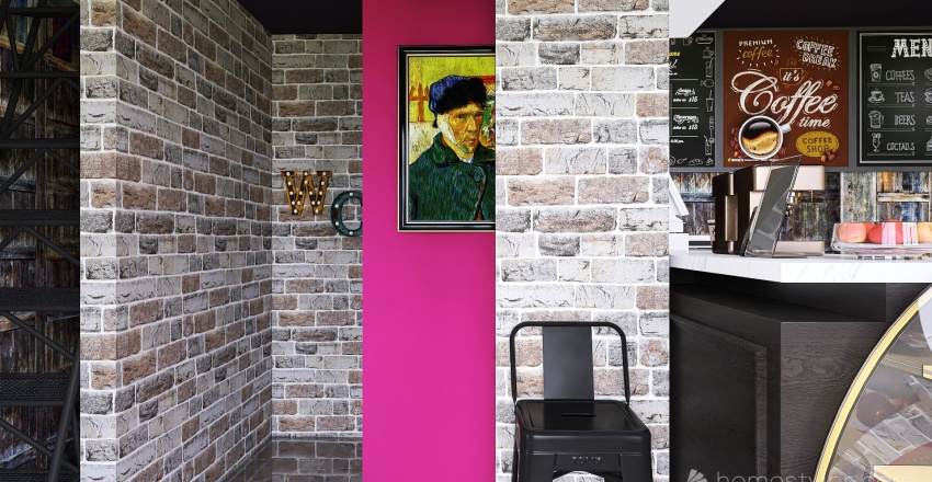 #MiniLoftContest- Cafe "Van Gogh" 3d design renderings