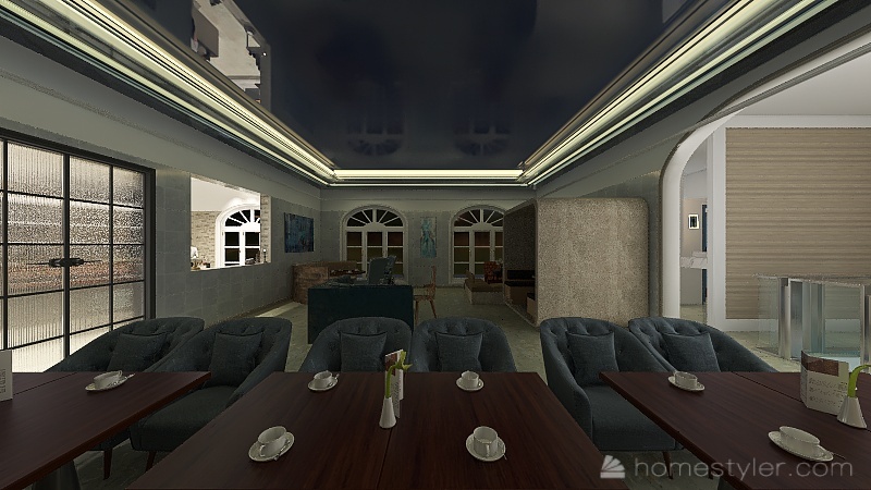 Ristorante 3d design renderings