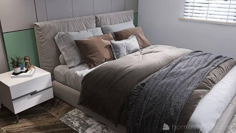 Master Bed 3d design renderings