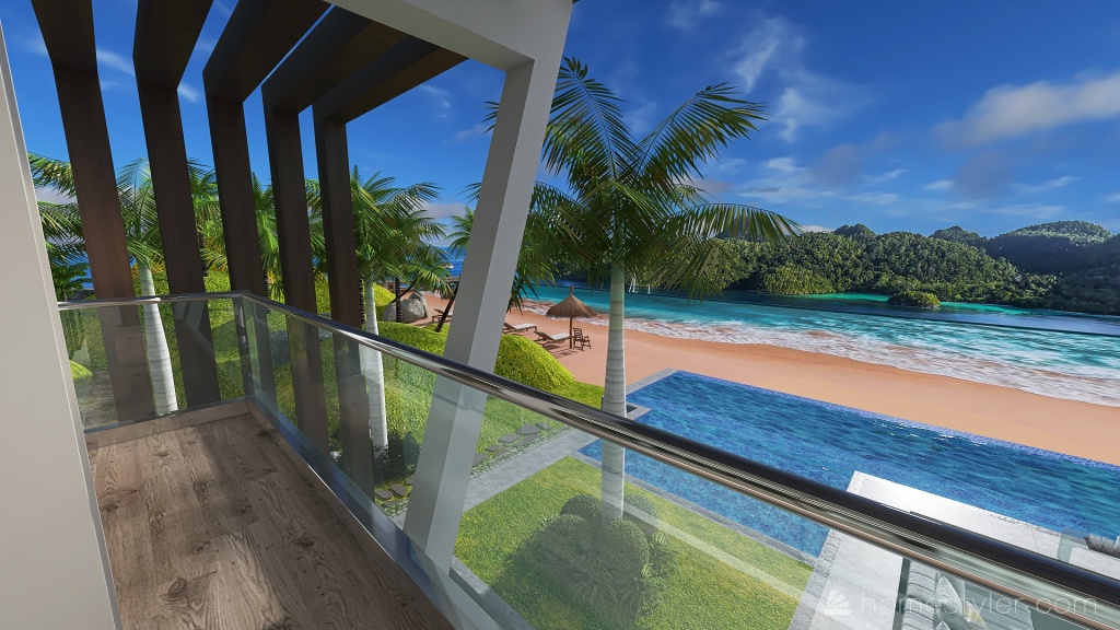 Costal Palm Island Living 3d design renderings