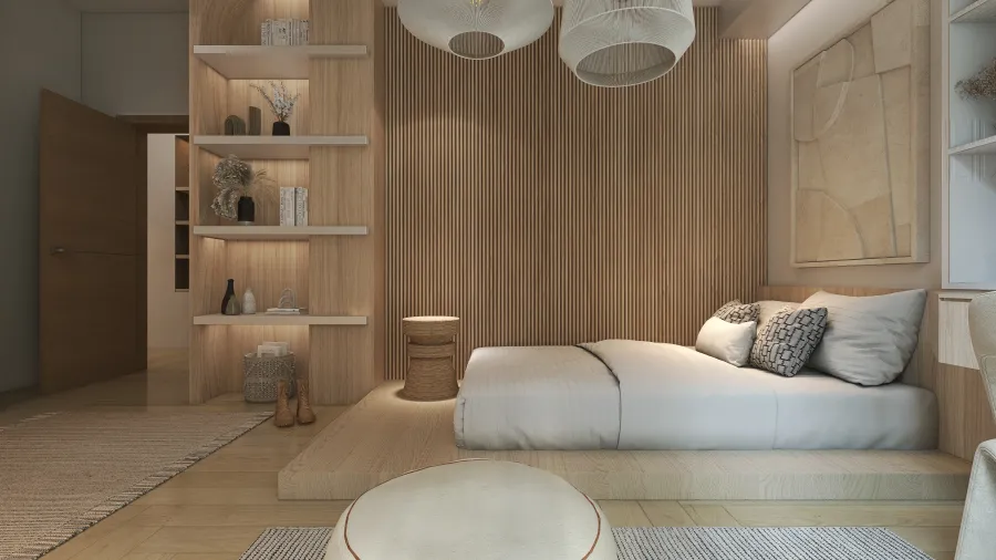 Scandinavian Bedroom 3d design renderings