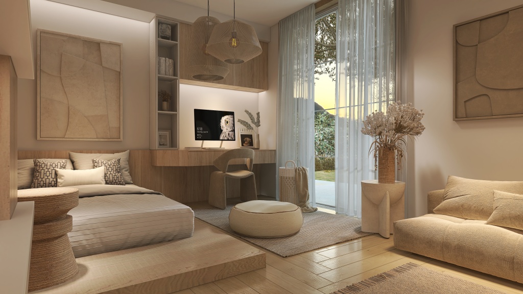 Scandinavian Bedroom 3d design renderings