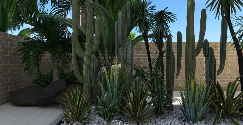 Modern Desert inspired living 3d design renderings