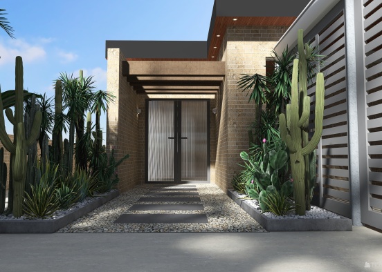 Modern Desert inspired living Design Rendering