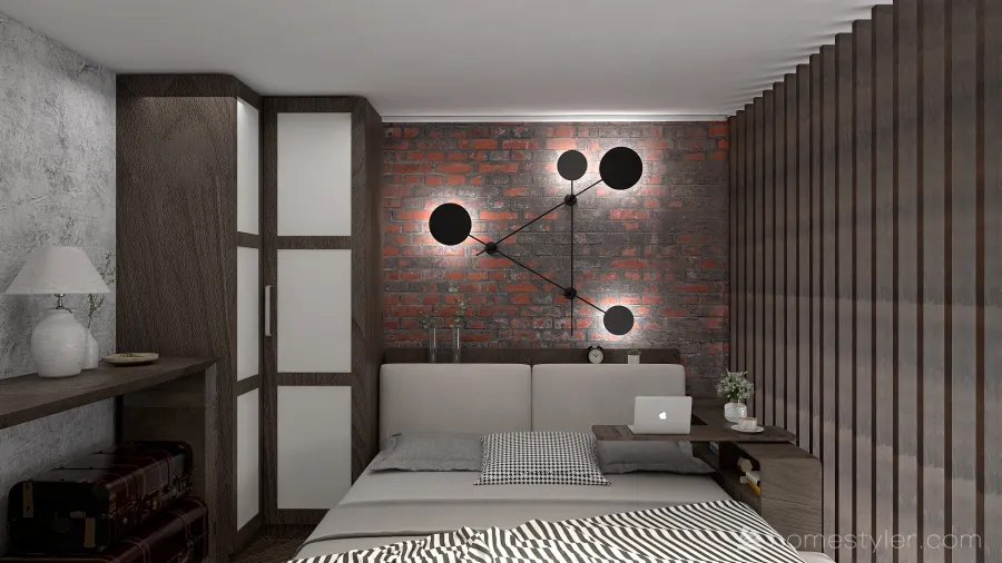 #MiniLoftContest-Small but stylish loft 3d design renderings