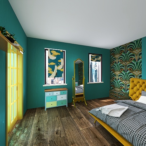 maximalist bedroom by espositoconcept Design Rendering