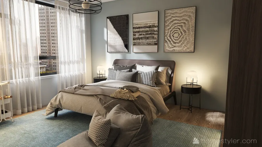 guys bedroom 3d design renderings