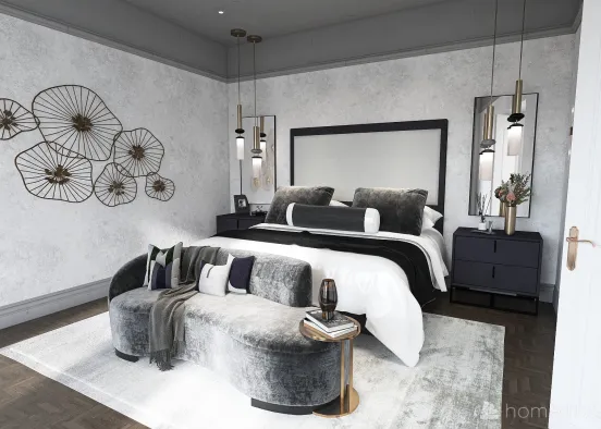 Grey Bedroom Design Design Rendering