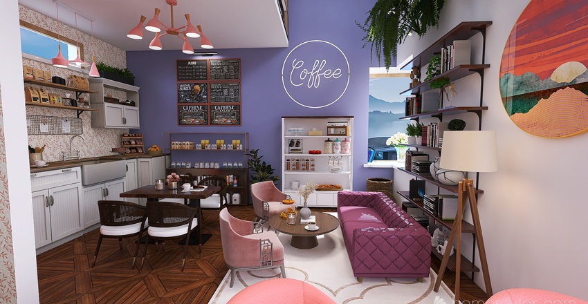 Cafe 3d design renderings