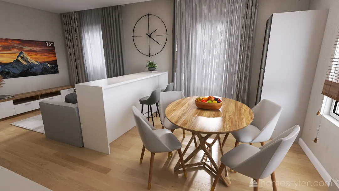 Дашина кухня-гостиная 3d design renderings
