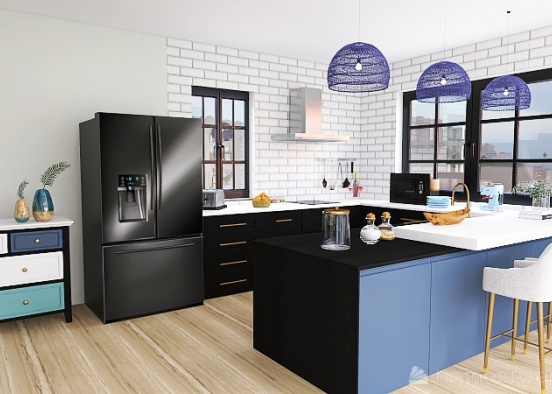 kitchen with sea view Design Rendering