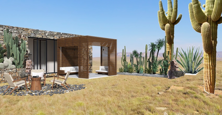 Mid Century Desert 3d design renderings