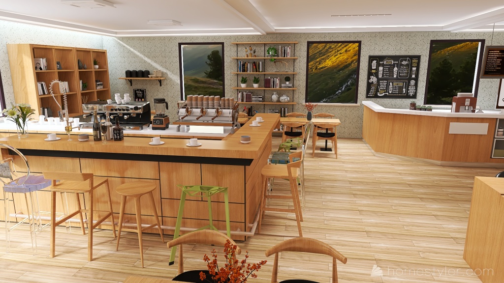 #Cafe Contest cafe beira da estrada 3d design renderings