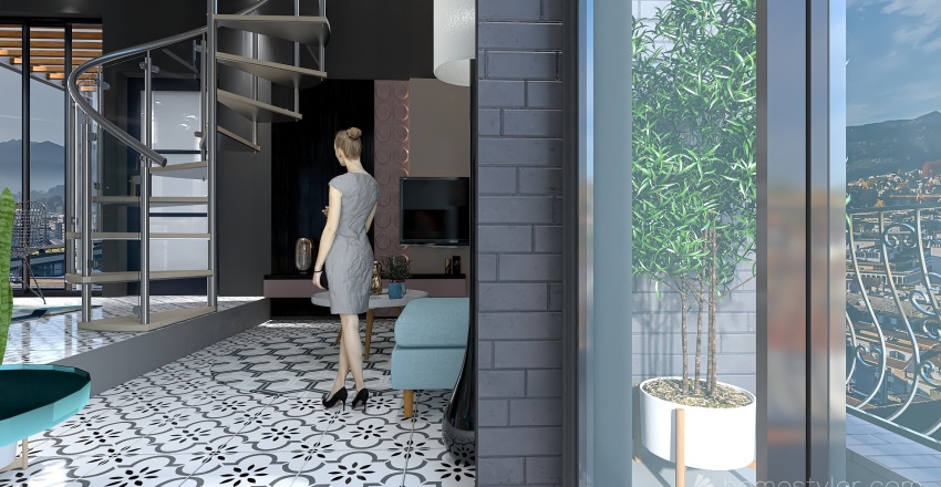 Hallway/bathroom 3d design renderings