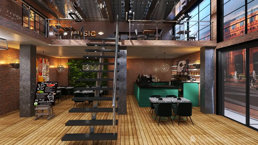 #CafeContest Food Hall 3d design renderings