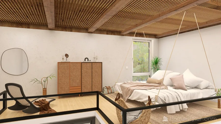 #MiniLoftContest-Tropical Bamboo Paradise 3d design renderings