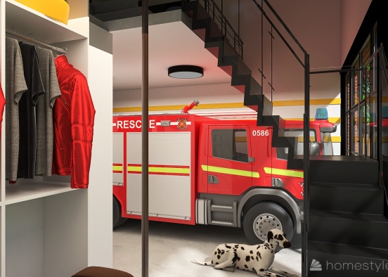 #MiniLoftContest - "Dollhouse" Fire Station Design Rendering