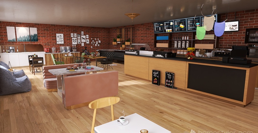 Cafe 3d design renderings