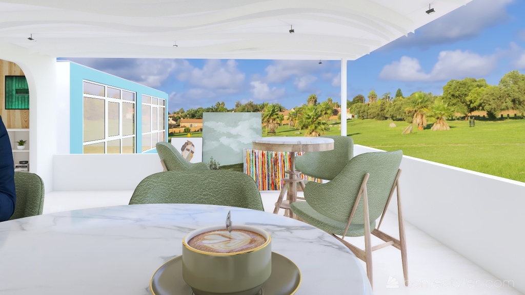 #CafeContest Aroma Art Coffee shop 3d design renderings