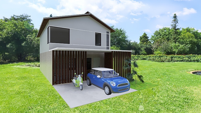 tiny japanese house 3d design renderings