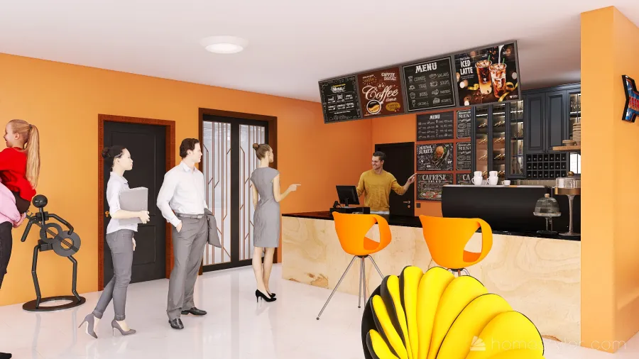 #CafeContest Mon Pettit Caffé 3d design renderings