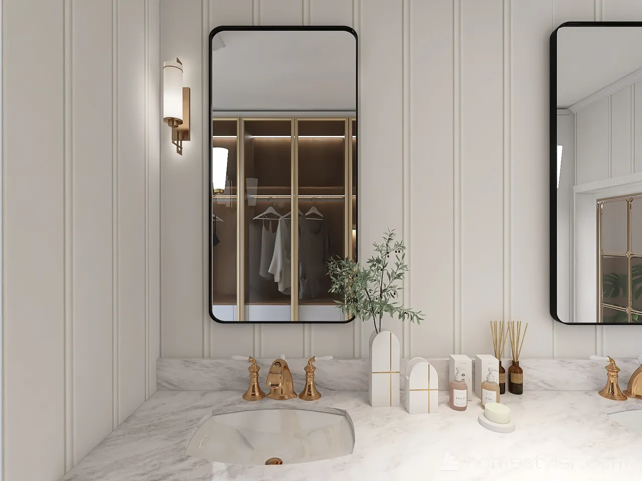 Farmhouse Bathroom 3d design renderings