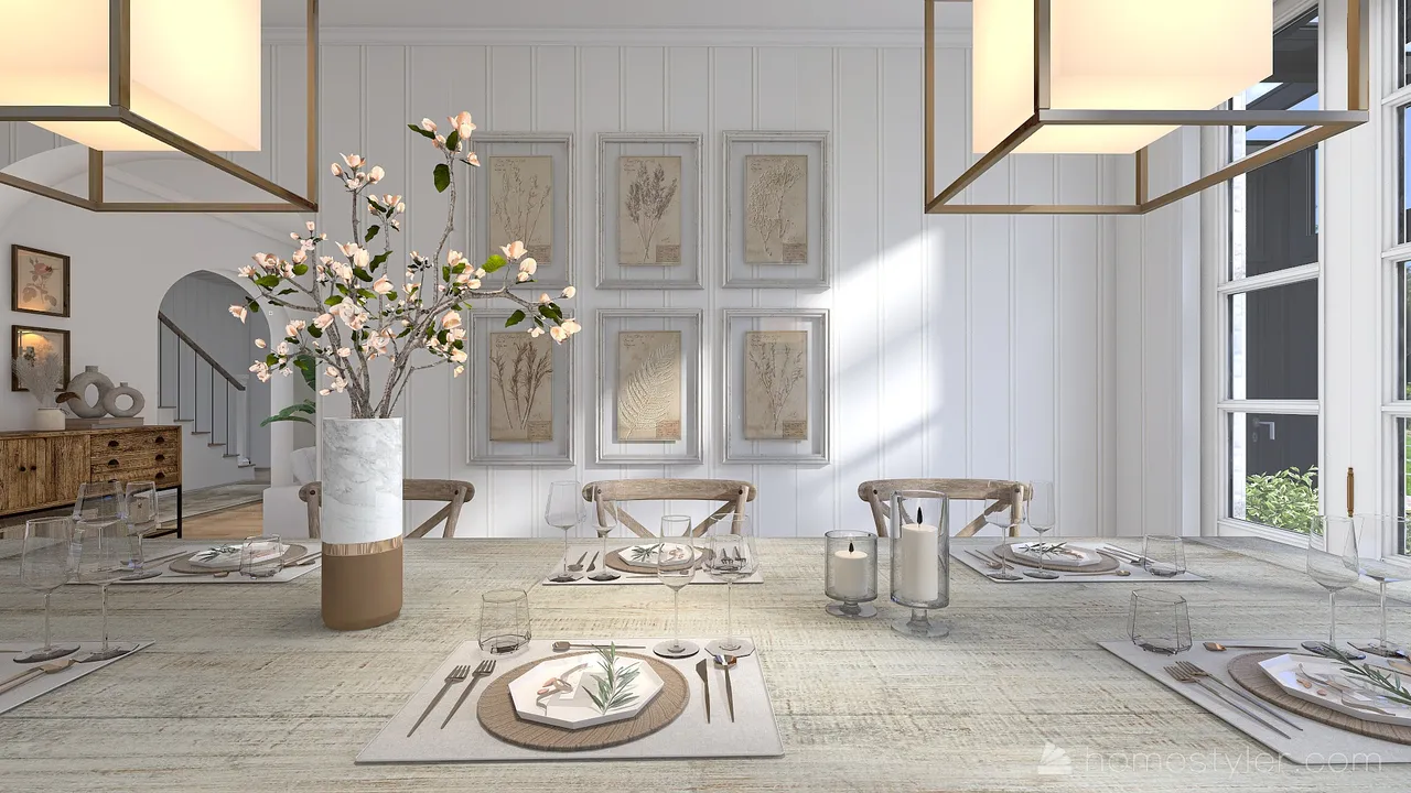 Farmhouse DiningRoom 3d design renderings